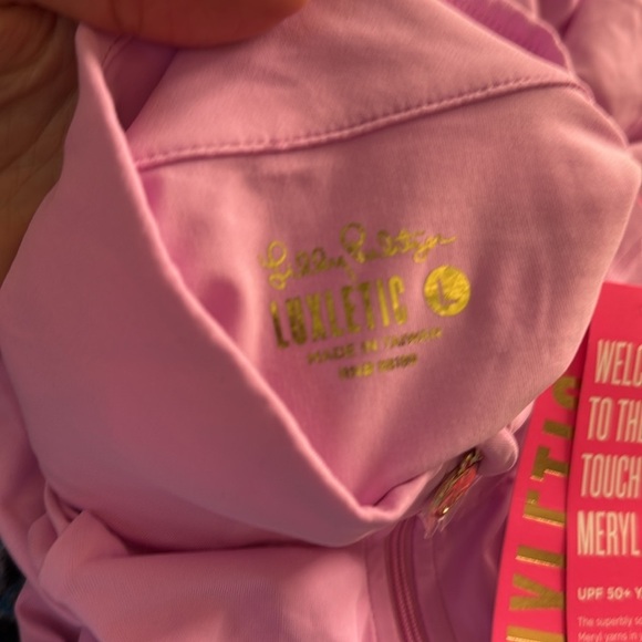 Lilly Pulitzer Justine half-zip UPF 50+ lavender cosmos size large NWT - Picture 9 of 9